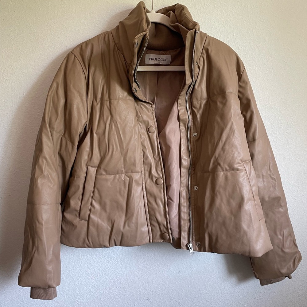 Target tan faux leather jacket